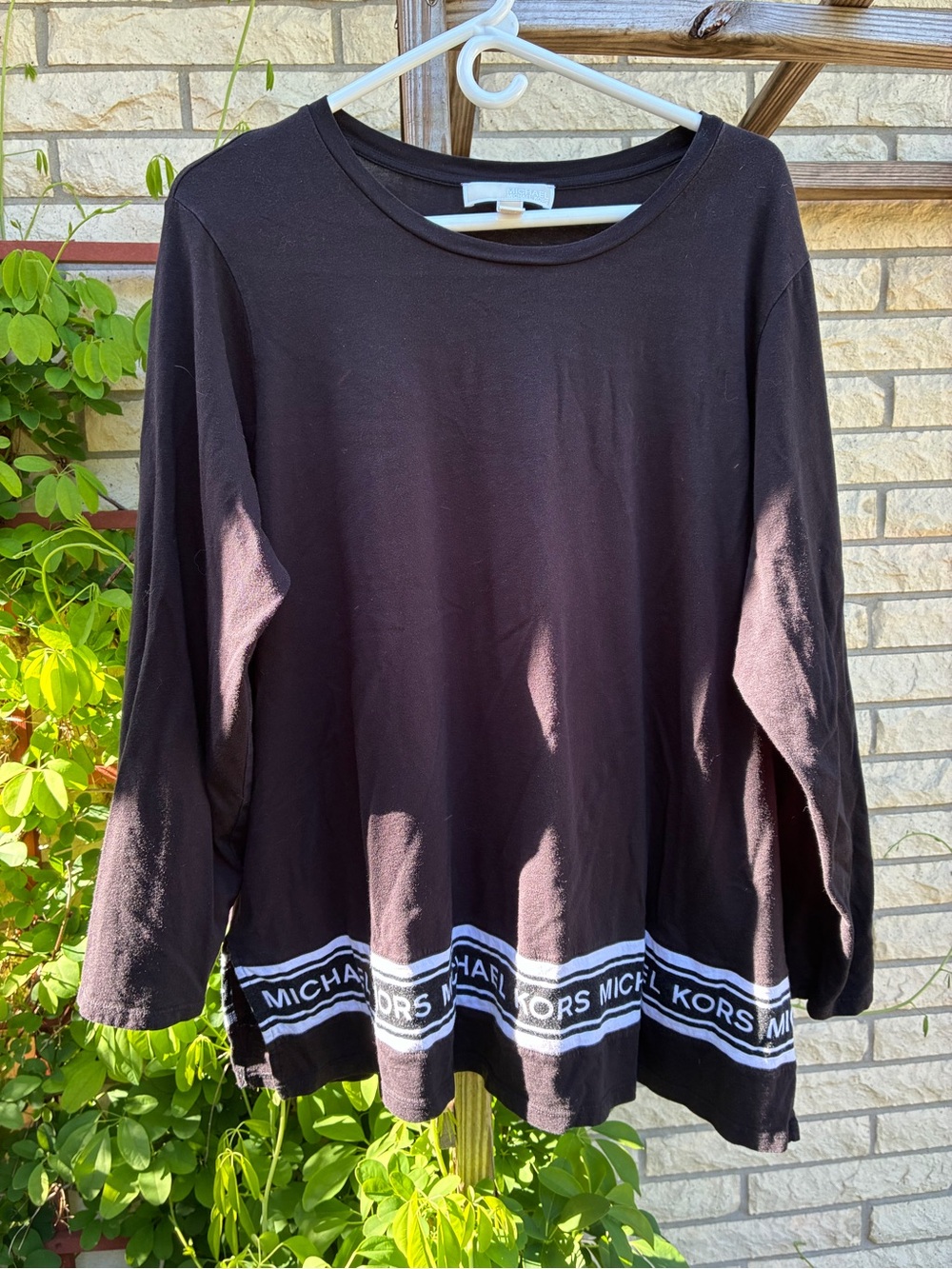 Michael Kors Black Crewneck Long Sleeve Top